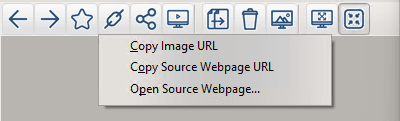 Link button with Copy and Open Source Webpage options in NeoDownloader